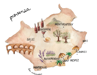 Map of Provence and the French Riviera