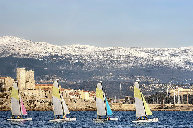 Little sail boats in Antibes French Riviera
