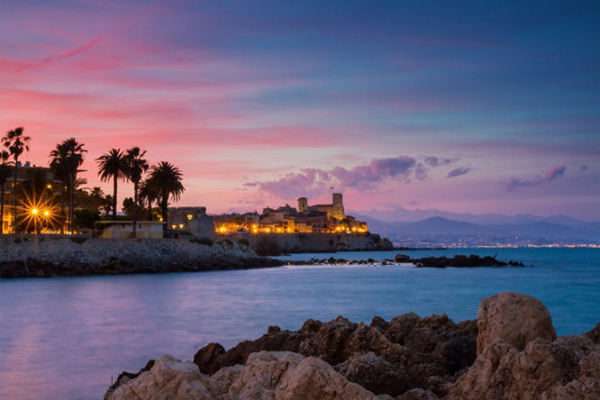 Seascape of Antibes at Sunset