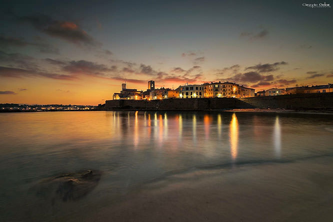 Late sunset in Antibes