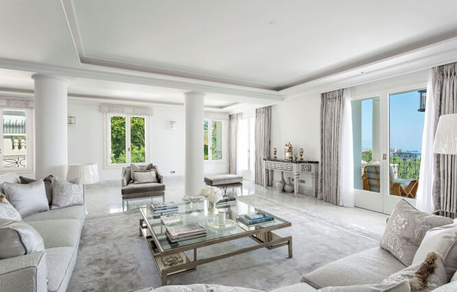 Interior design of a property in Cap d'Antibes
