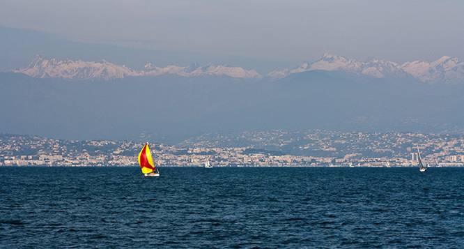 Sailboat in Cap Antibes French Riviera
