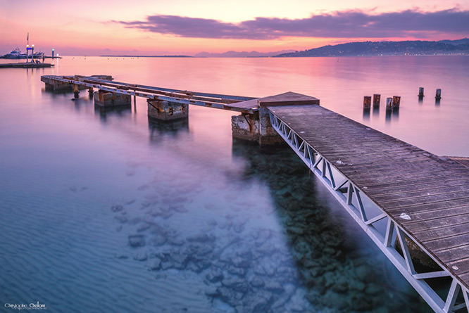 Winter sunset in cap d'Antibes French Riviera