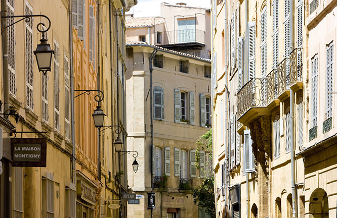 Pedestrian streets of Aix-en-Provence