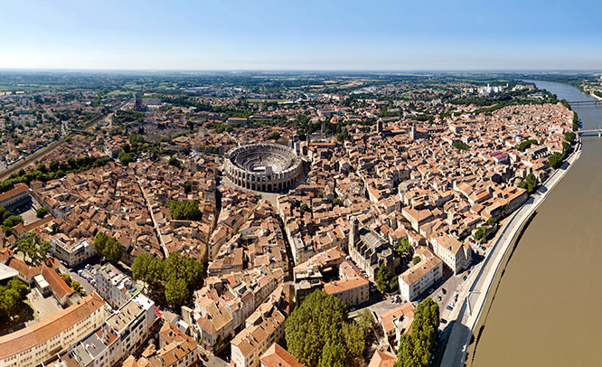 Aerial view of Arles