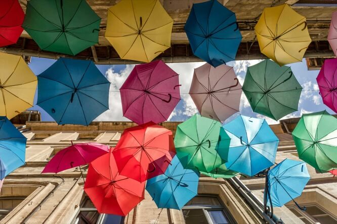 The umbrellas' street in Avignon
