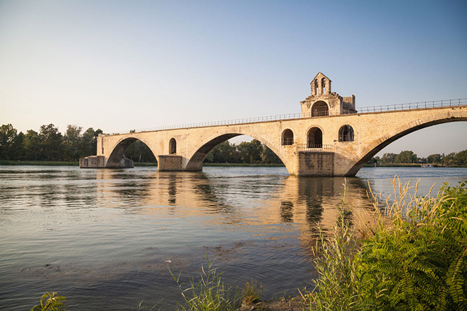 Bridge at river Rhone in Avignon