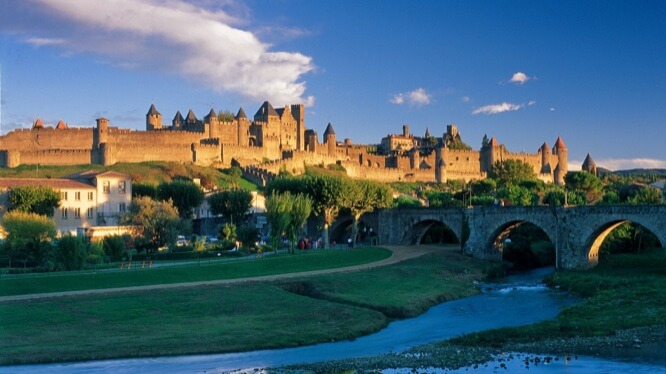 View of Carcassonne under the sun