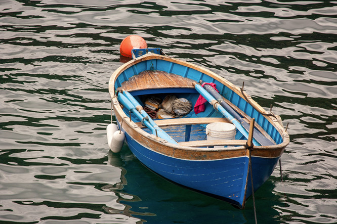 Gozzo Ligure. Fishing boat from liguria Cinque Terre