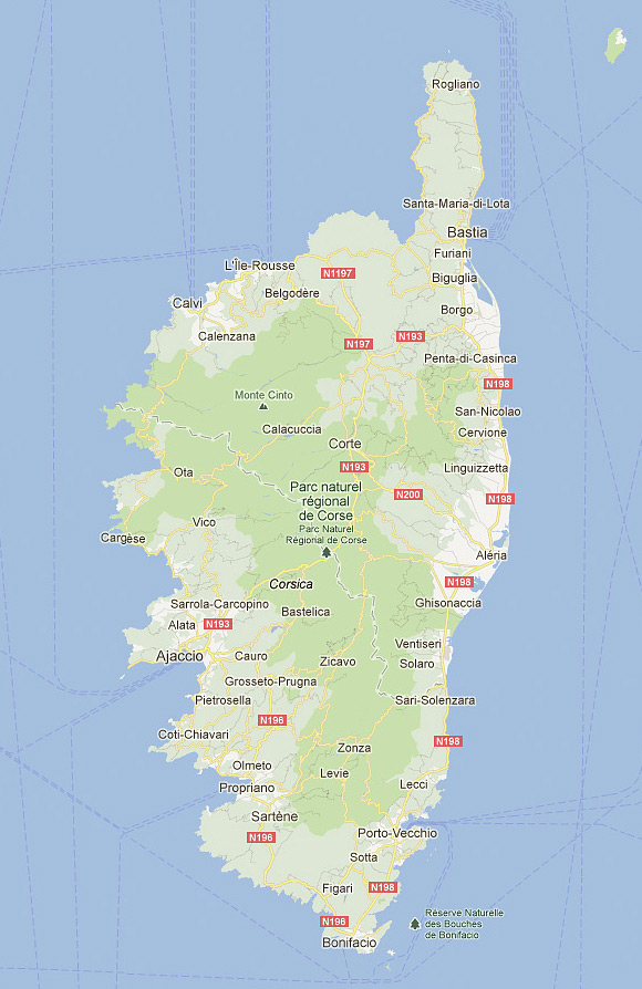Map of Corsica