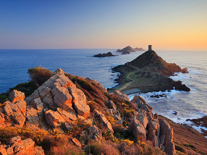 The jagged and wild Îles Sanguinaires dot the entrance to the Gulf of Ajaccio in Corsica