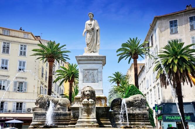 Napoleon statue in Ajaccio