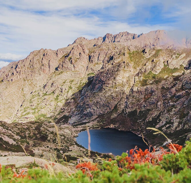 Le lac de Melu vu depuis le lac du Capitellu