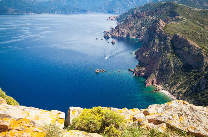 Rocks and coast around Porto in the west of Corsica