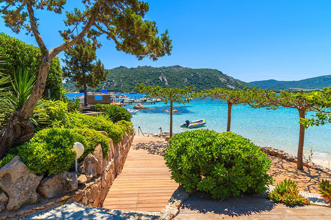 Coastal promenade along Santa Giulia beach