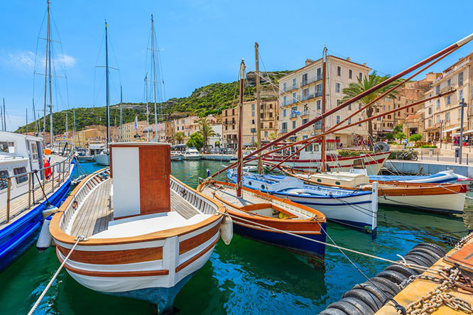Typical fishing boats in Bonifacio