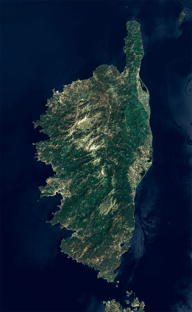 Aerial view of Corsica
