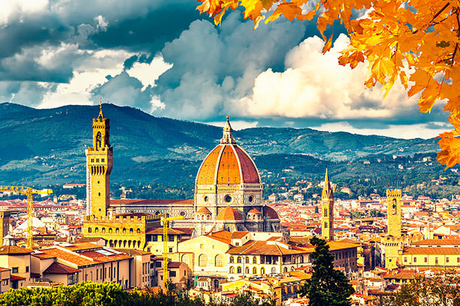 View on Florence and Duomo cathedral