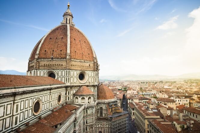 View on cityscape and the dome of the Cathedral of Florence