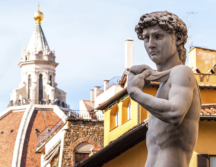 Michelangelo's David and Duomo cathedral