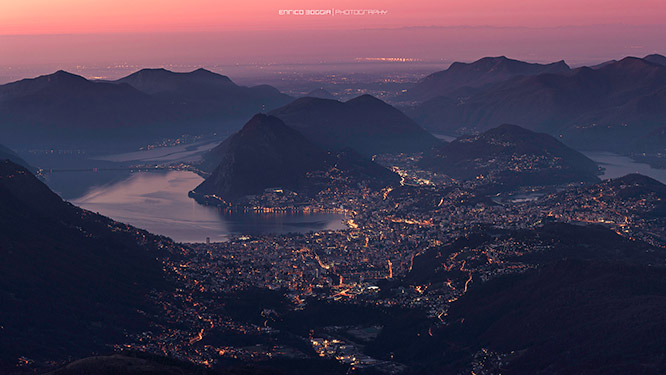 View from Monte Bar all'alba