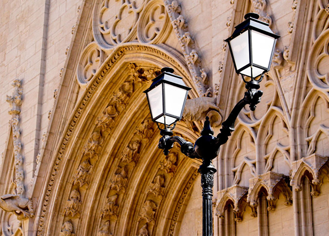 The lights by the cathedral