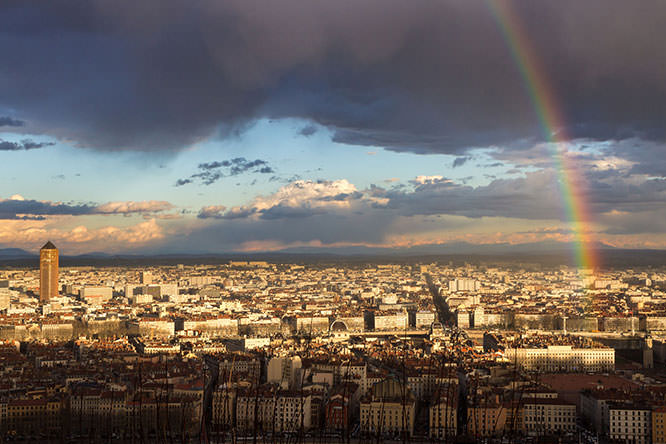 Amazing rainbow over Lyon