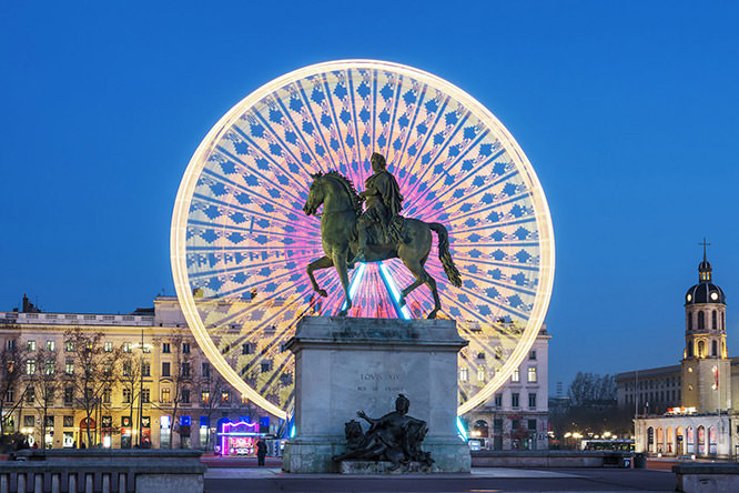 Place Bellecour and statue of King Louis XIV