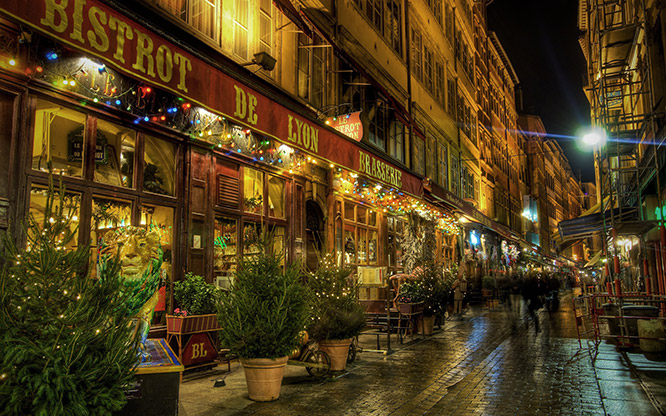 Pedestrian street in Lyon