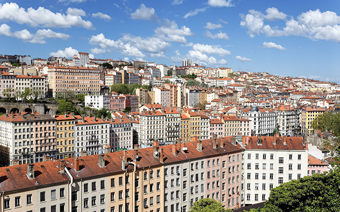 Lyon district in summer