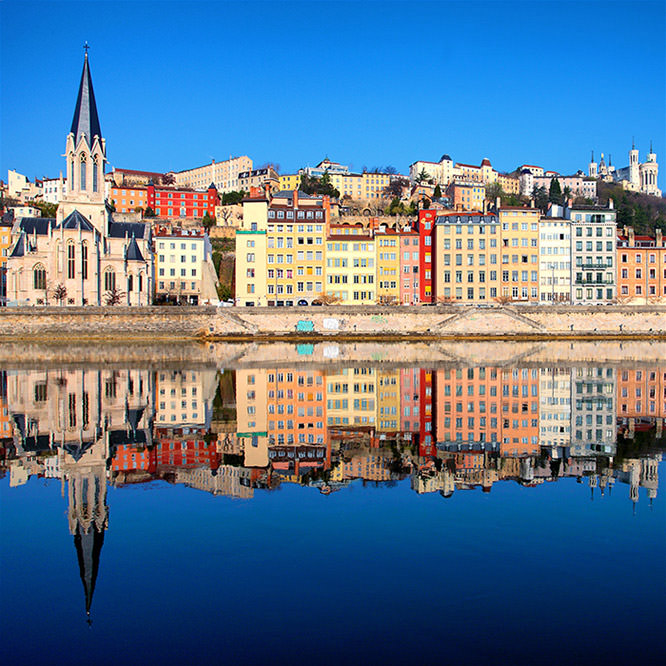 Famous view of Saone river