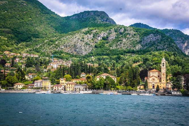 Tremezzo village and Church on Lake Como