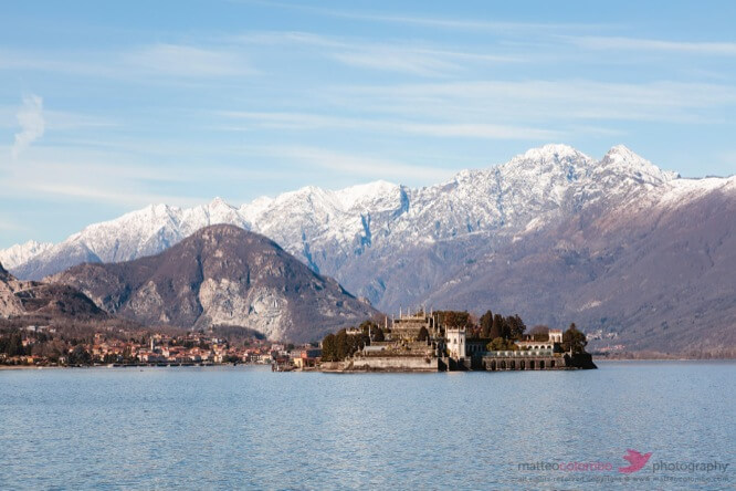Borromean islands and mountains Lake Maggiore