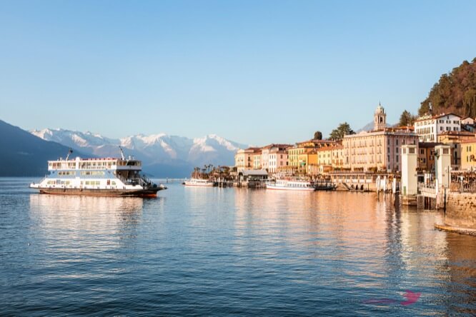 Ferry boat approaching Bellagio town