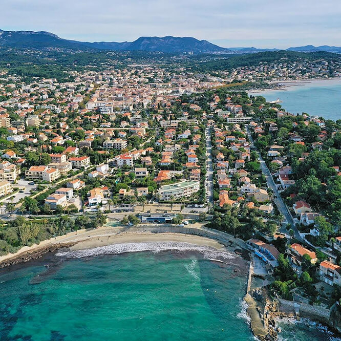 Sanary sur Mer aerial view