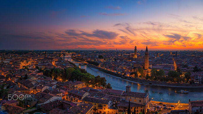 Verona an sunset