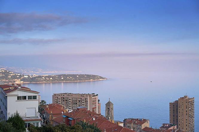 View on Cap Martin from Beausoleil French Riviera