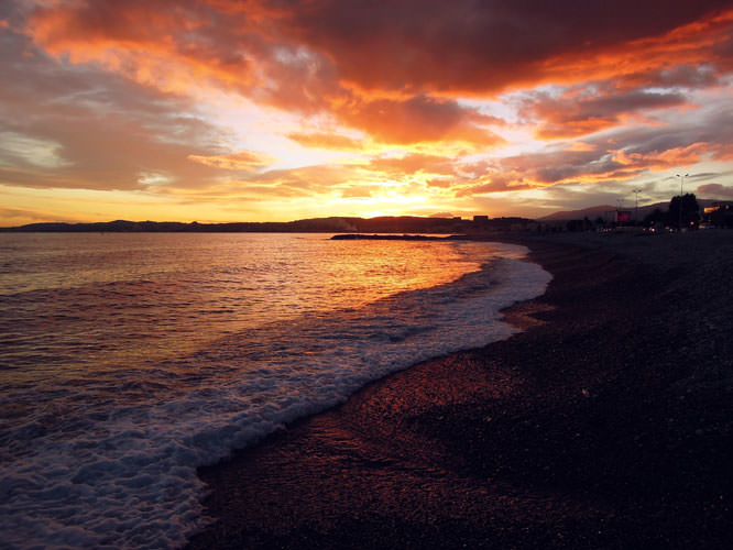 Cagnes sur Mer's beach sunset French Riviera