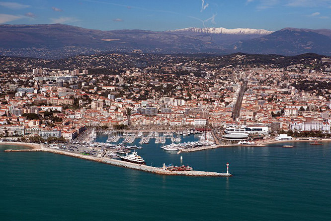 Aerial view of Cannes, French Riviera