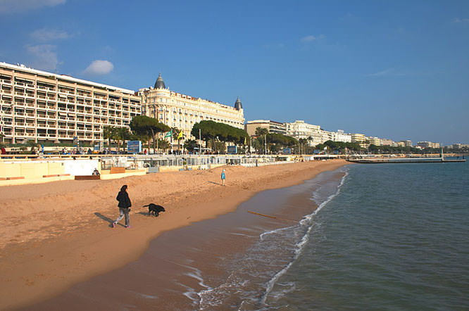 Cannes' beach and Croisette, French Riviera