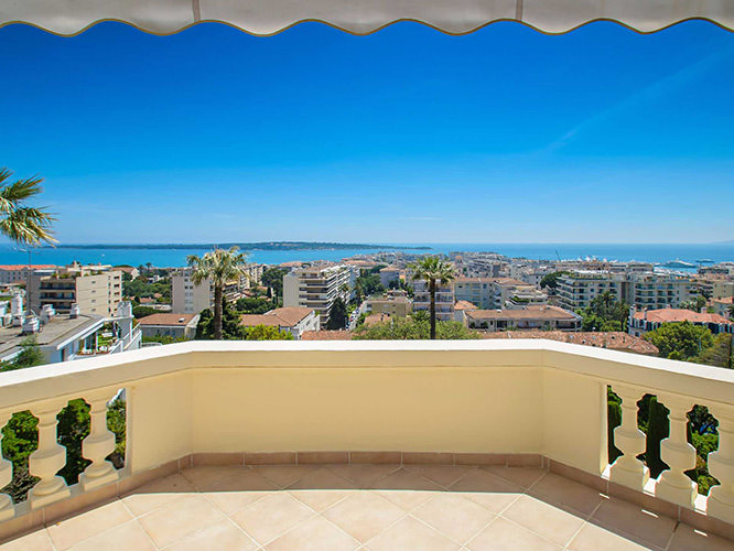 Terrasse in Cannes with Lerins Islands in the background French Riviera