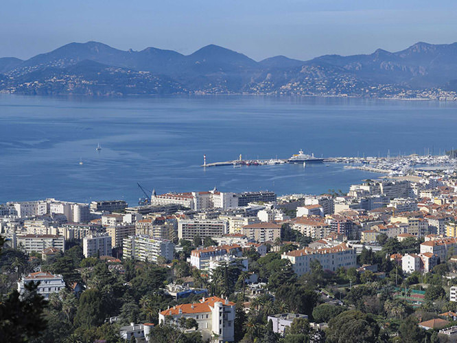 Aerial view of Cannes French Riviera