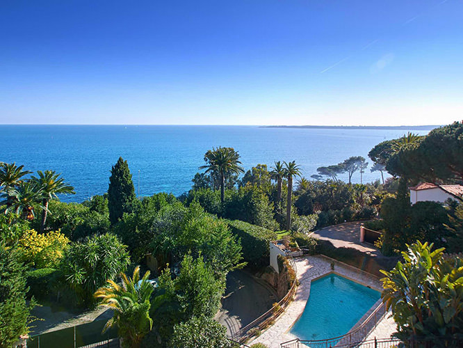 Villa in Cannes with Lerins Islands in the background French Riviera