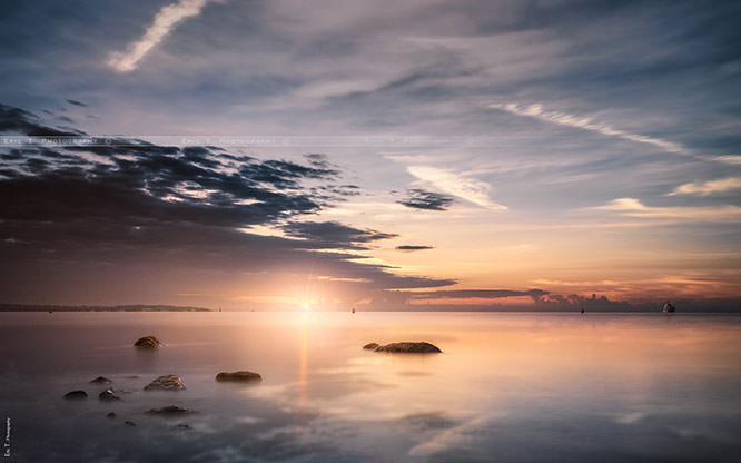 Sunrise from Cannes Palm beach
