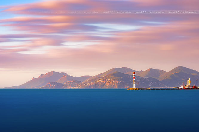 Cannes lighthouse with Esterel in the background