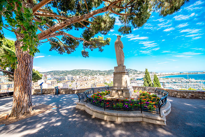 Beautiful park with cityscape view on Cannes