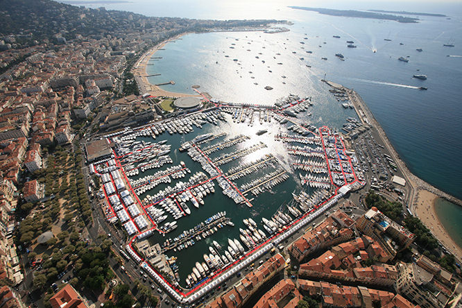 Aerial view of the Port of Cannes French Riviera