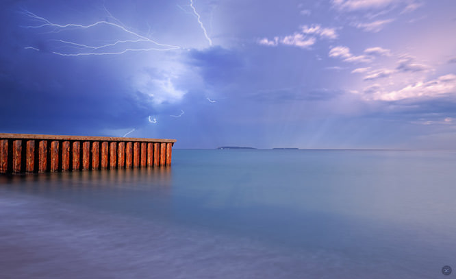 Storm on the bay Cannes