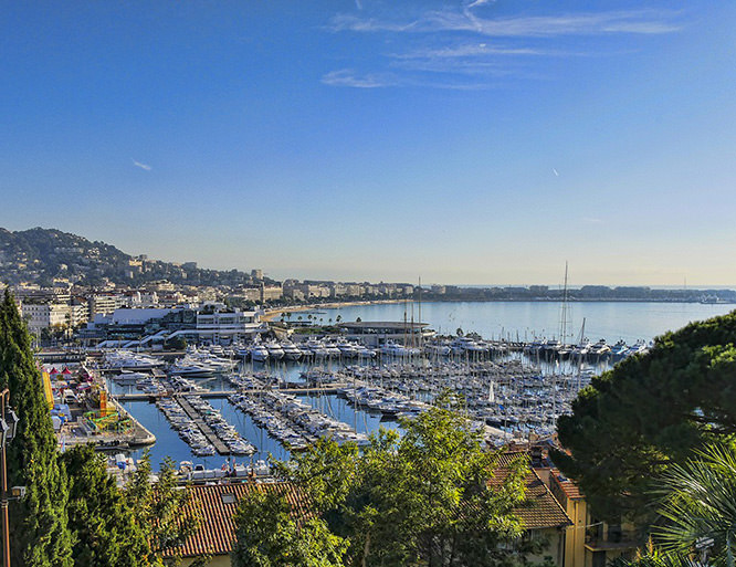 Cannes harbour view French Riviera