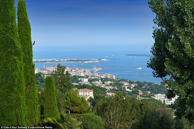 View of Palm Beach from Castle of la Croix des Gardes French Riviera